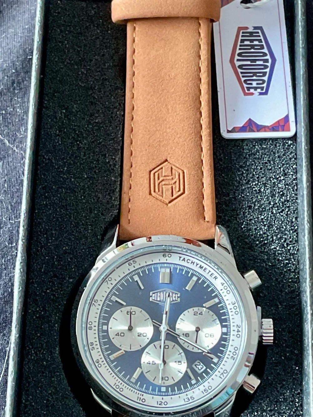 NIB Excellent Heroforce 3 Register Chronograph In Style Of Navitimer Tachymeter